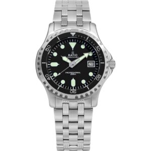 Ratio FreeDiver Professional Sapphire Black Dial Quartz RTF005 200M Men's Watch