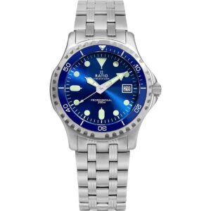 Ratio FreeDiver Professional Sapphire Blue Sunray Dial Quartz RTF007 200M Men's Watch