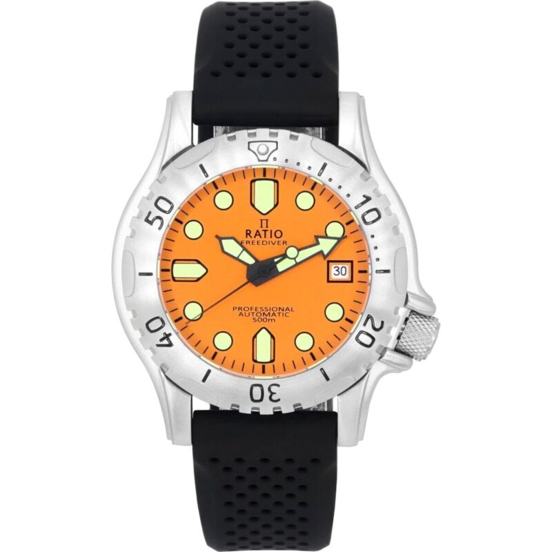 Ratio FreeDiver Professional Sapphire Orange Dial Automatic RTF017 500M Men's Watch Ratio FreeDiver Professional Sapphire Orange Dial Automatic RTF017 500M Men's Watch