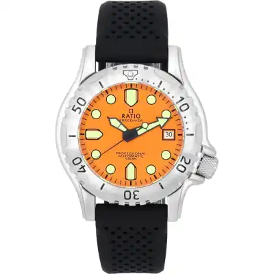 Ratio FreeDiver Professional Sapphire Orange Dial Automatic RTF017 500M Men's Watch