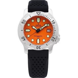Ratio FreeDiver Professional Sapphire Orange Dial Quartz RTF025 200M Men's Watch