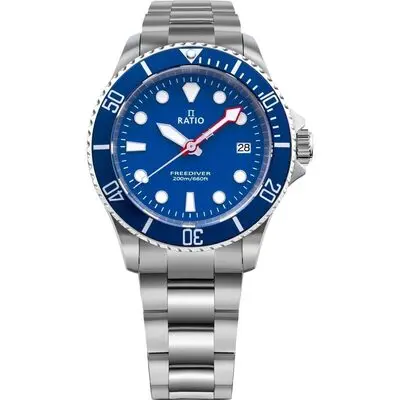 Ratio FreeDiver Sapphire Stainless Steel Blue Dial Quartz RTF033 200M Men's Watch