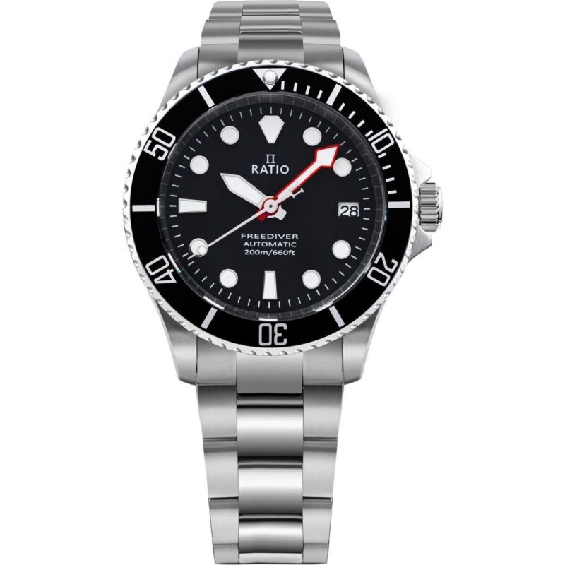 Ratio FreeDiver Sapphire Stainless Steel Black Dial Automatic RTF041 200M Men's Watch