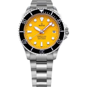 Ratio FreeDiver Sapphire Stainless Steel Yellow Dial Automatic RTF044 200M Men's Watch