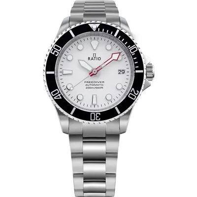 Ratio FreeDiver Sapphire Stainless Steel White Dial Automatic RTF047 200M Men's Watch