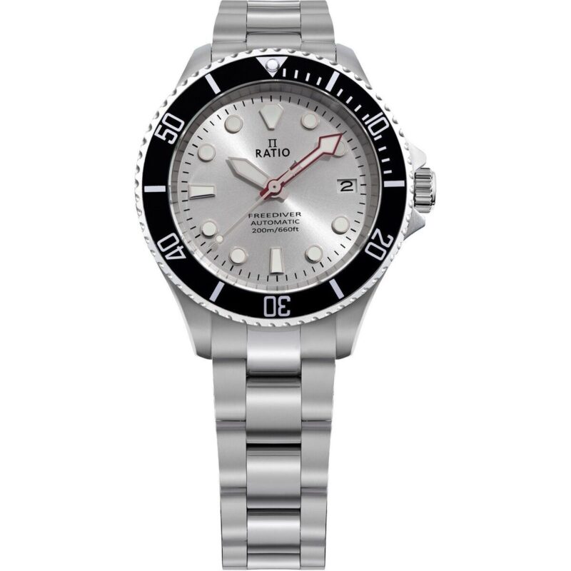 Ratio FreeDiver Sapphire Stainless Steel Silver Sunray Dial Automatic RTF048 200M Men's Watch
