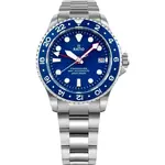 Ratio FreeDiver GMT Series Sapphire Stainless Steel Blue Dial Automatic RTF053 200M Men's Watch