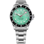 Ratio FreeDiver GMT Series Sapphire Stainless Steel Green Dial Automatic RTF059 200M Men's Watch