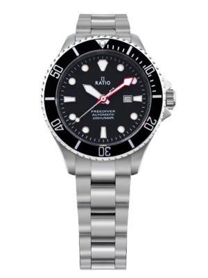 Ratio FreeDiver Sapphire Stainless Steel Black Dial Automatic RTFL831 200M Women's Watch