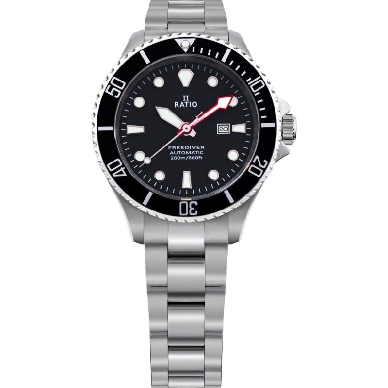 Ratio FreeDiver Sapphire Stainless Steel Black Dial Automatic RTFL831 200M Women's Watch