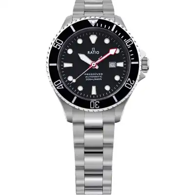 Ratio FreeDiver Sapphire Stainless Steel Black Dial Automatic RTFL831 200M Women's Watch
