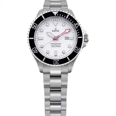 Ratio FreeDiver Sapphire Stainless Steel White Dial Automatic RTFL833 200M Women's Watch