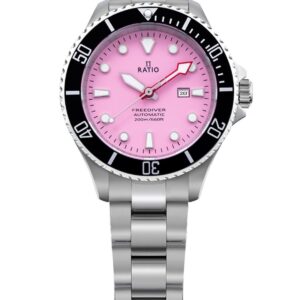 Ratio FreeDiver Sapphire Stainless Steel Candy Pink Dial Automatic RTFL839 200M Women's Watch