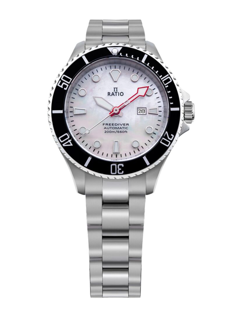 Ratio FreeDiver Sapphire Stainless Steel White Mother Of Pearl Dial Automatic RTFL841 200M Women's Watch