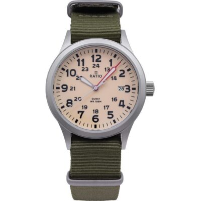 Ratio Quest Men's Field Watch Sapphire Nylon Strap Quartz RTQ011 100M Lewis And Clark Edition