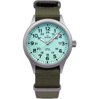 Ratio Quest Men's Field Watch Sapphire Nylon Strap Quartz Rtq015 100m Lewis And Clark Edition