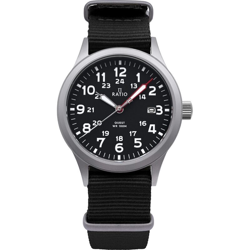 Ratio Quest Men's Field Watch Sapphire Nylon Strap Quartz RTQ017 100M Lewis And Clark Edition Ratio Quest Men's Field Watch Sapphire Nylon Strap Quartz RTQ017 100M Lewis And Clark Edition
