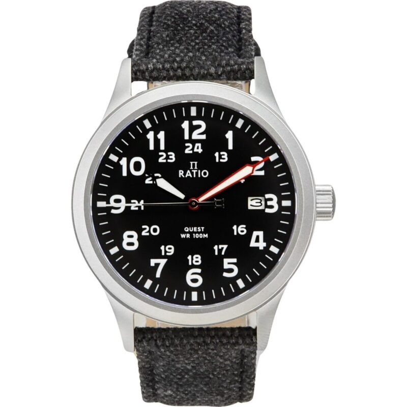 Ratio Quest Men's Field Watch Sapphire Canvas Strap Quartz RTQ023 100M Lewis And Clark Edition Ratio Quest Men's Field Watch Sapphire Canvas Strap Quartz RTQ023 100M Lewis And Clark Edition