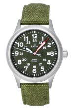 Ratio Quest Men's Field Watch Sapphire Canvas Strap Khaki Green Dial Quartz RTQ029 100M Lewis And Clark Edition