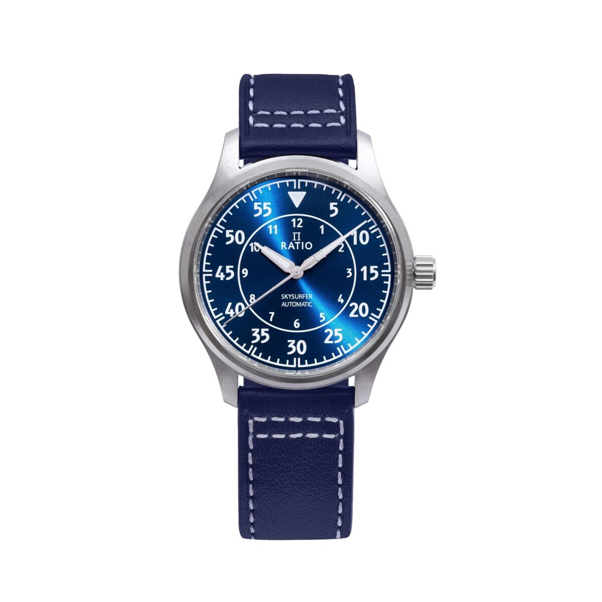 Ratio Skysurfer Pilot Blue Sunray Dial Leather Automatic RTS318 200M Men's Watch