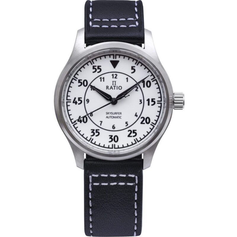 Ratio Skysurfer Pilot Full Luminous Dial Leather Automatic Rts324 200m Men's Watch Ratio Skysurfer Pilot Full Luminous Dial Leather Automatic Rts324 200m Men's Watch