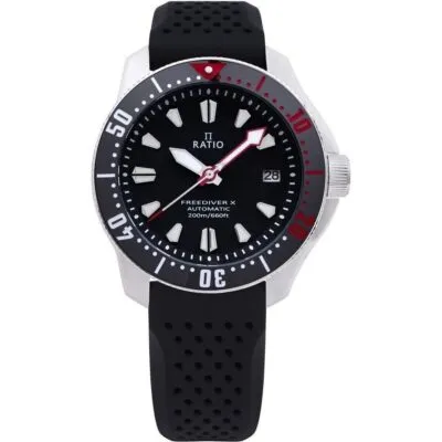 Ratio FreeDiver X Marine Black With Black Ceramic Inlay Automatic Diver RTX001 200M Men's Watch