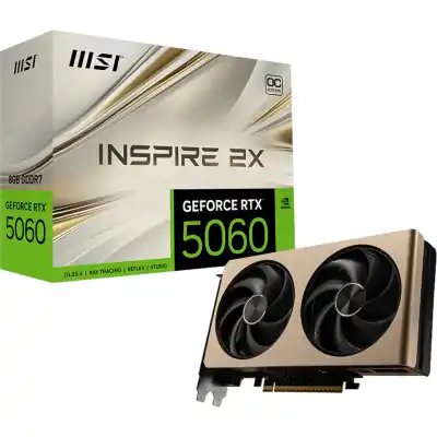 MSI GeForce RTX 5060 8G INSPIRE 2X OC Graphics Card – Gold (RTX5060INSPIRE2XOC8G)
