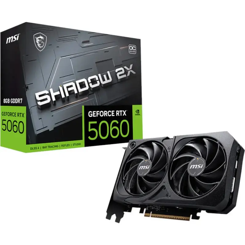 MSI GeForce RTX 5060 SHADOW 2X OC 8GB Graphics Card
