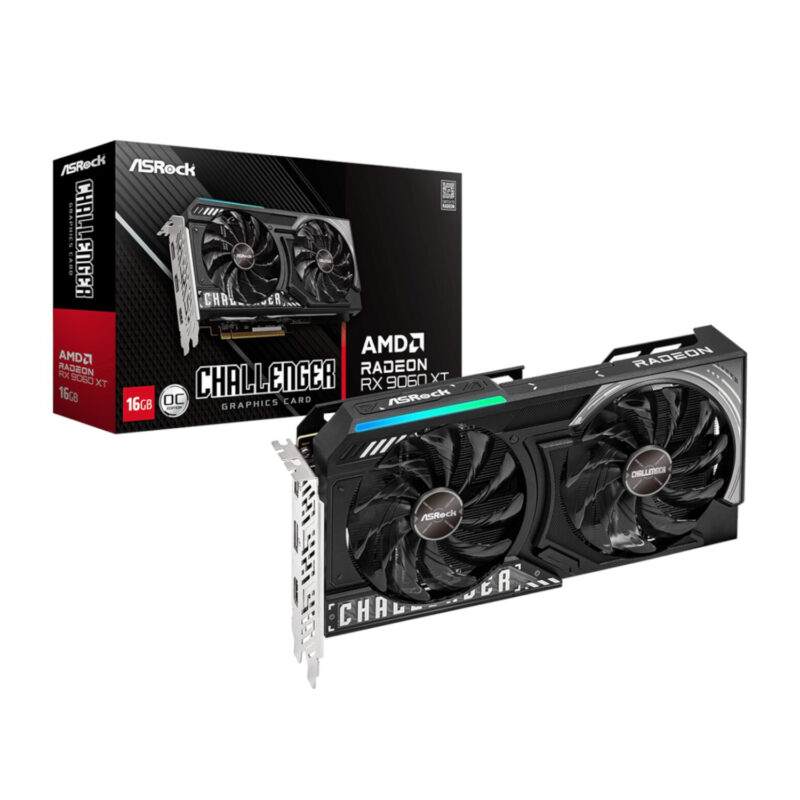 RX9060XTCHALLENGER16G_ASRock-AMD-Radeon-RX-9060-XT-Challenger-16GB-OC_wr_01a ASRock Radeon RX 9060 XT Challenger 16GB OC Graphics Card (RDNA™ 4, PCIe 5.0)