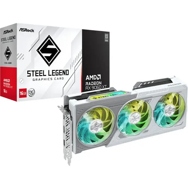 ASRock Radeon RX9060 XT Steel Legend 16G Graphics Card