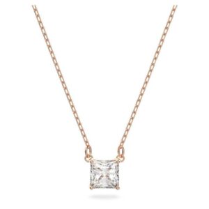 Swarovski Stilla Attract Clear Crystals And Rose Gold Tone Necklace 5510698 For Women