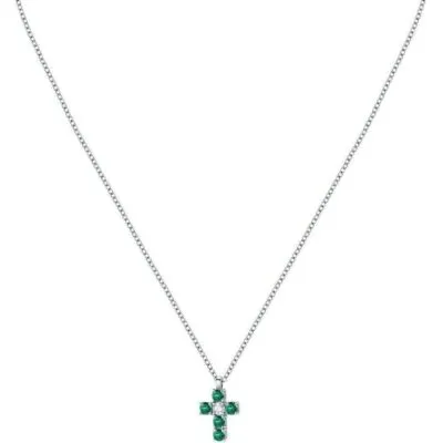 Morellato Tesori Necklace With Green Cross SAIW214 For Women