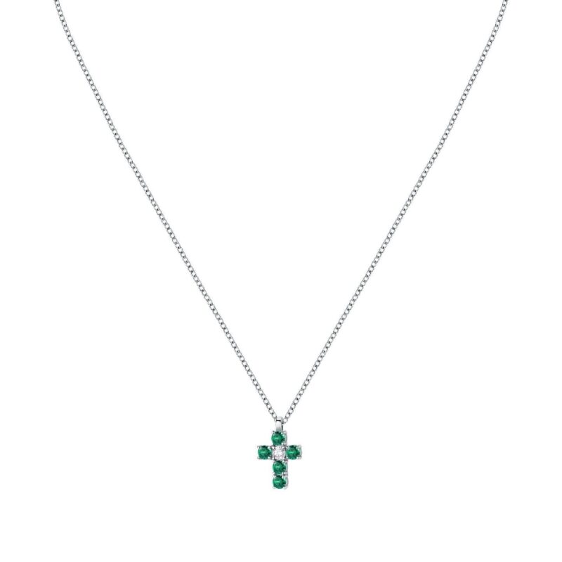 Morellato Tesori Necklace With Green Cross SAIW214 For Women