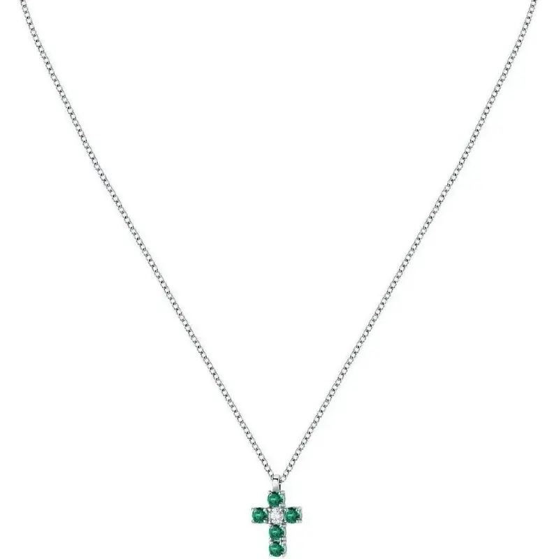 Morellato Tesori Necklace With Green Cross SAIW214 For Women