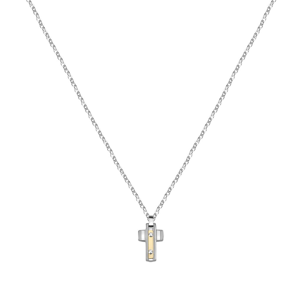Morellato Gold Stainless Steel And 750 Gold Necklace SATM02 For Men