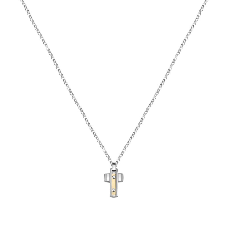Morellato Gold Stainless Steel And 750 Gold Necklace SATM02 For Men