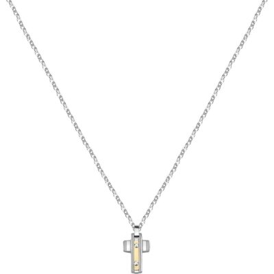 Morellato Gold Stainless Steel And 750 Gold Necklace SATM02 For Men