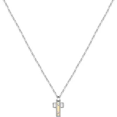 Morellato Gold Stainless Steel And 750 Gold Necklace SATM02 For Men