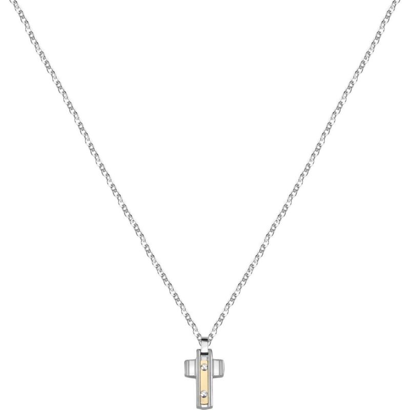Morellato Gold Stainless Steel And 750 Gold Necklace SATM02 For Men