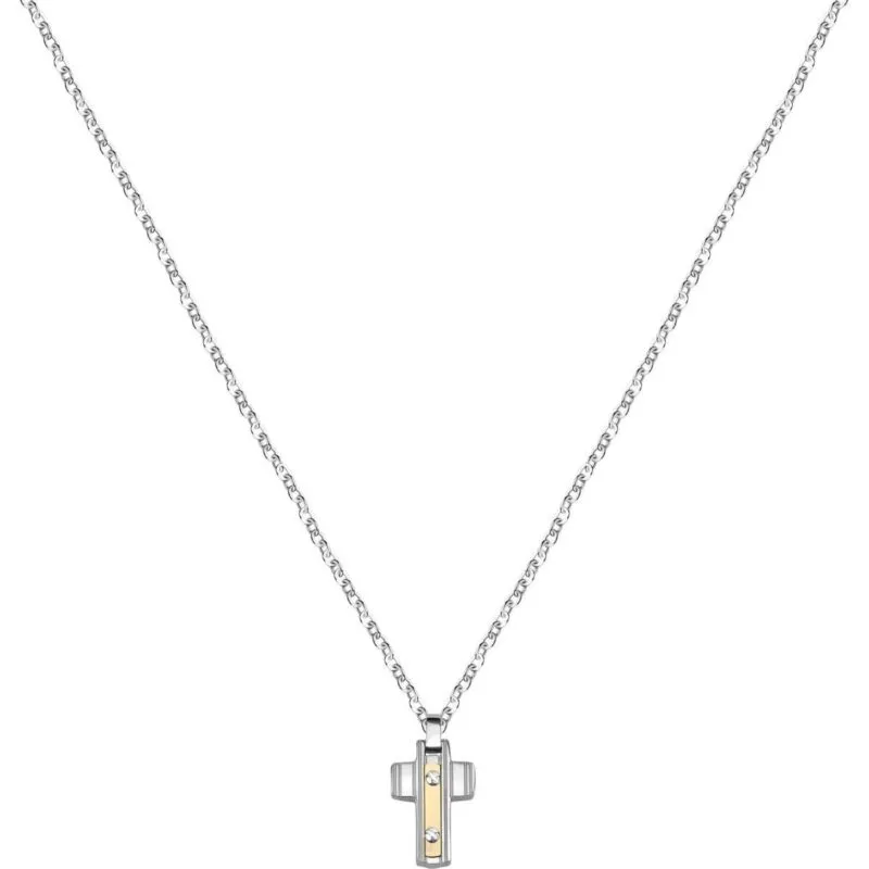Morellato Gold Stainless Steel And 750 Gold Necklace SATM02 For Men
