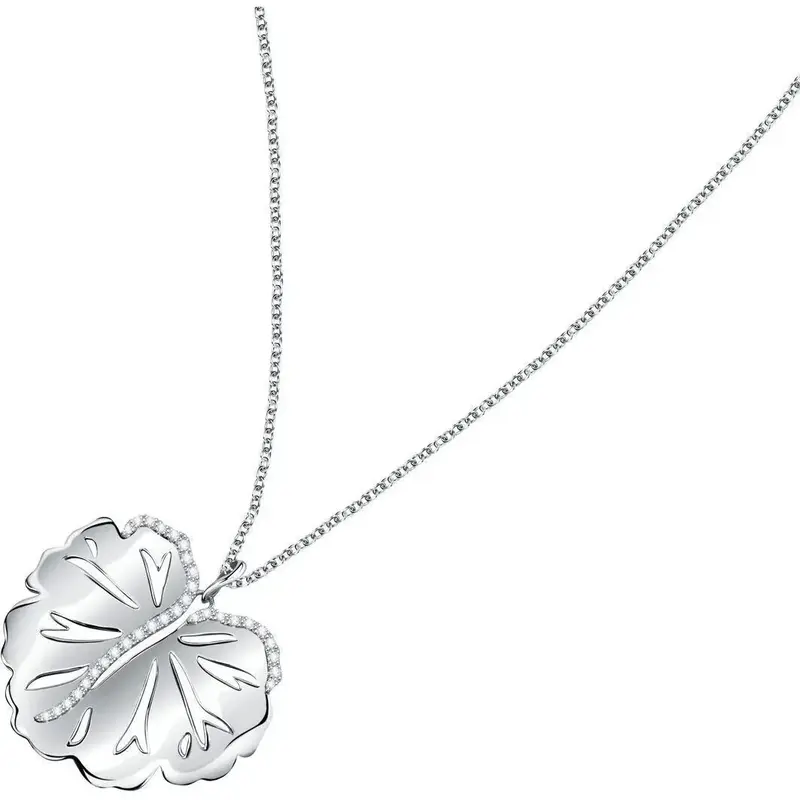 Morellato Ninfea Silver Necklace With Foglia Pendant SAUE01 For Women