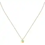 Morellato Tesori 925 Silver Gold Tone And Green Necklace SAXN05 For Women's