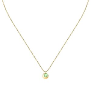 Morellato Tesori 925 Silver Gold Tone And Green Necklace SAXN05 For Women's