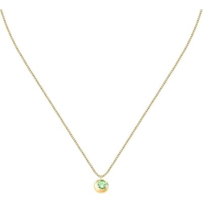 Morellato Tesori 925 Silver Gold Tone And Green Necklace SAXN05 For Women's