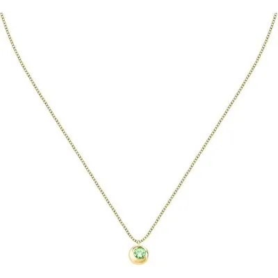 Morellato Tesori 925 Silver Gold Tone And Green Necklace SAXN05 For Women's