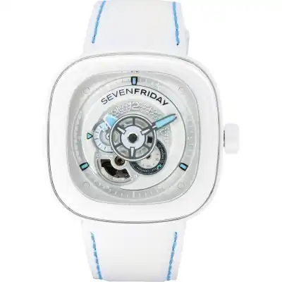 Sevenfriday P-Series Curacao Day-Night White Dial Automatic P1C/05 SF-P1C-05 100M Men's Watch