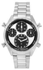 Seiko Prospex Speedtimer Panda Chronograph Stainless Steel White Dial Solar SFJ001P1 100M Men's Watch