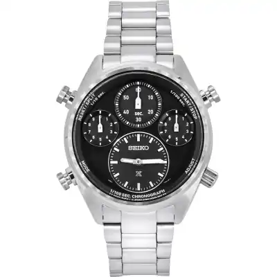 Seiko Prospex Speedtimer Chronograph Stainless Steel Black Dial Solar SFJ003P1 100M Men's Watch