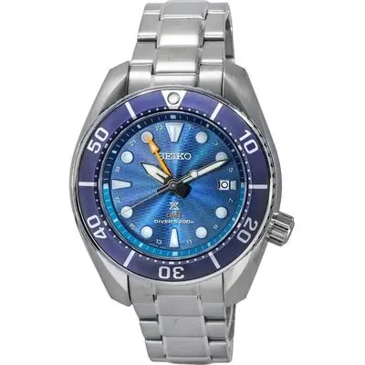 Seiko Prospex Sea Aqua Sumo GMT Blue Dial Solar Diver's SFK001J1 200M Men's Watch
