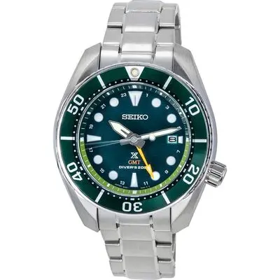 Seiko Prospex Sea Aqua Sumo GMT Green Dial Solar Diver's SFK003J1 200M Men's Watch